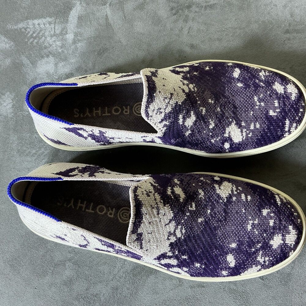Rothys X The Butchers Daughter Purple Speckle Flats 8 M Womens Slip on Shoes